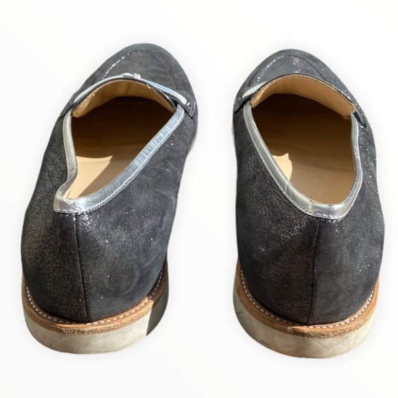 Alfani Silver Loafers Slip On Flats Size 11 Narrow Almond Toe Shoes Oxford Shoes - Picture 7 of 10